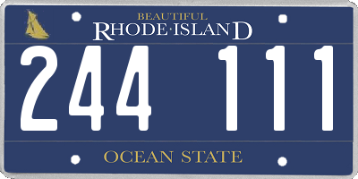 RI license plate 244111