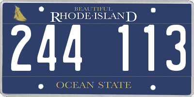 RI license plate 244113