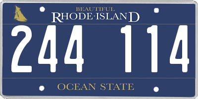 RI license plate 244114