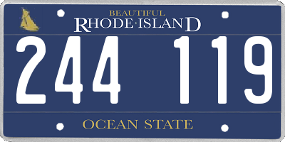 RI license plate 244119
