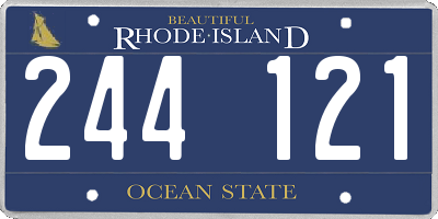 RI license plate 244121