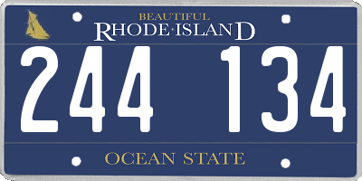RI license plate 244134