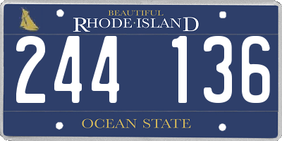 RI license plate 244136