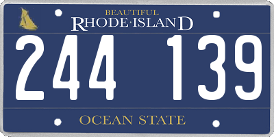 RI license plate 244139