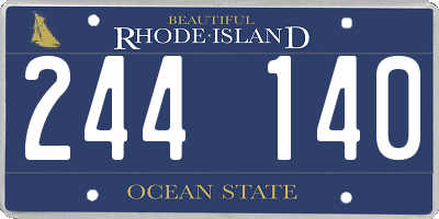 RI license plate 244140