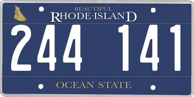 RI license plate 244141