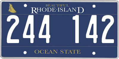 RI license plate 244142