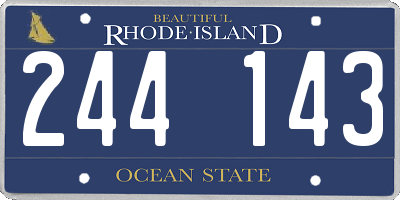 RI license plate 244143