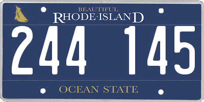 RI license plate 244145