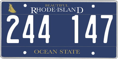 RI license plate 244147