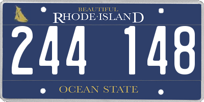 RI license plate 244148
