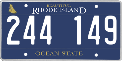 RI license plate 244149