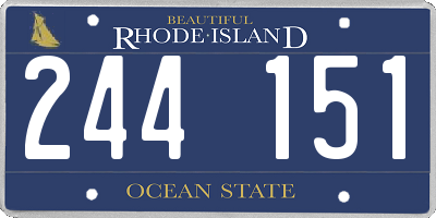 RI license plate 244151