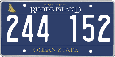 RI license plate 244152