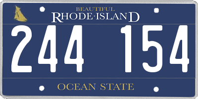 RI license plate 244154