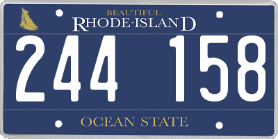 RI license plate 244158