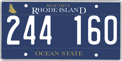 RI license plate 244160