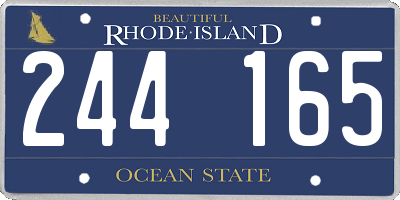 RI license plate 244165