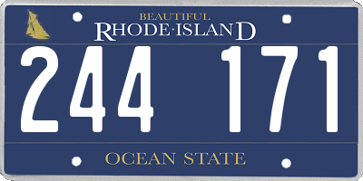 RI license plate 244171