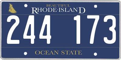 RI license plate 244173