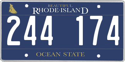 RI license plate 244174