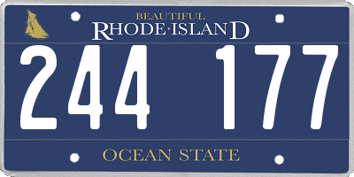 RI license plate 244177