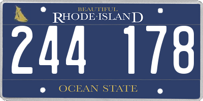 RI license plate 244178
