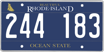 RI license plate 244183