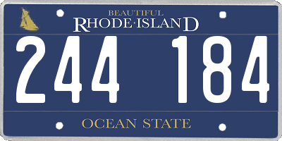 RI license plate 244184