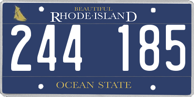 RI license plate 244185