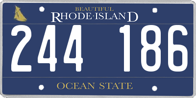 RI license plate 244186