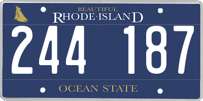 RI license plate 244187