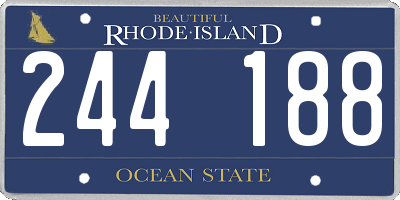 RI license plate 244188