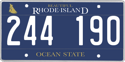 RI license plate 244190