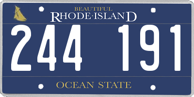 RI license plate 244191