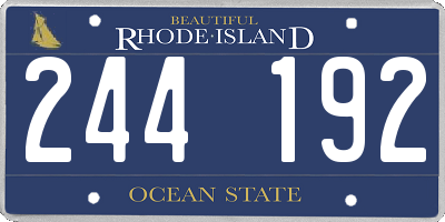RI license plate 244192