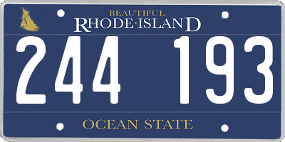 RI license plate 244193