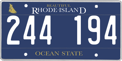 RI license plate 244194