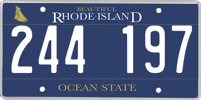 RI license plate 244197