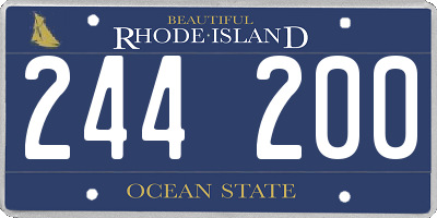 RI license plate 244200