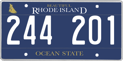 RI license plate 244201