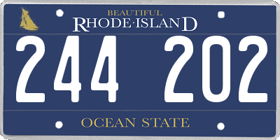 RI license plate 244202