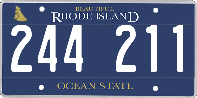 RI license plate 244211