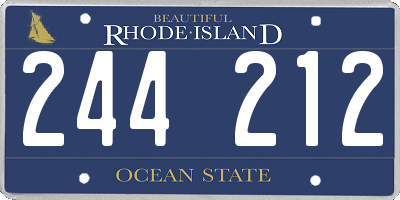 RI license plate 244212