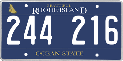 RI license plate 244216