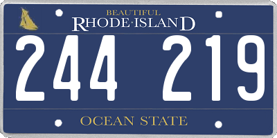 RI license plate 244219