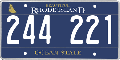 RI license plate 244221