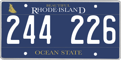 RI license plate 244226
