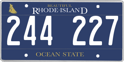RI license plate 244227