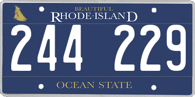 RI license plate 244229